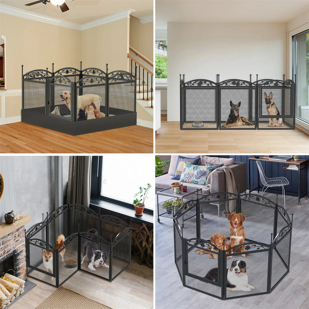 BINGOPAW Heavy Duty 8 Panel Dog Playpen With Waterproof Whelping Pad For Breeders And Pet Parents