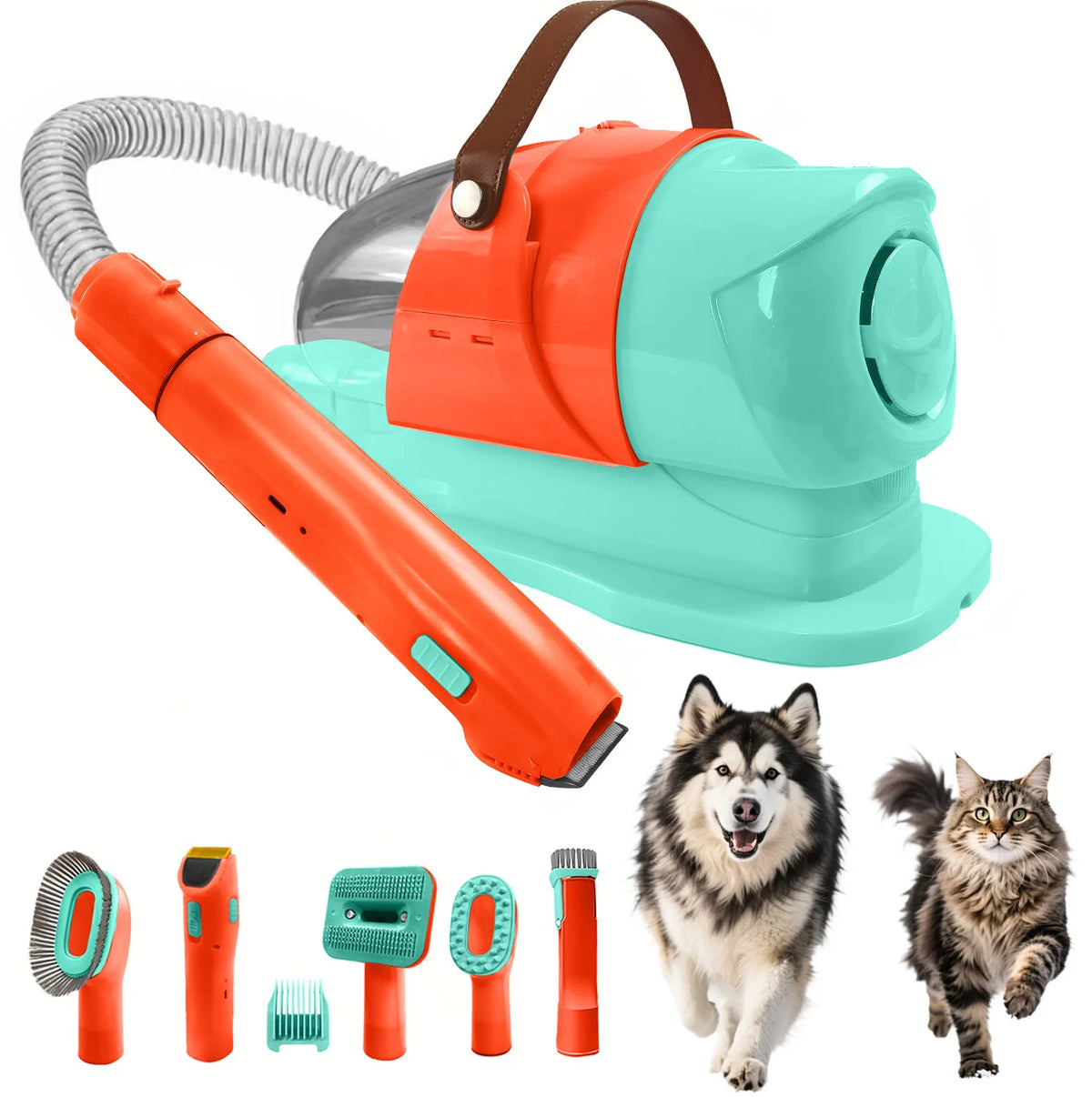 Pet Grooming Vacuum Kit With Clippers For Dogs And Cats