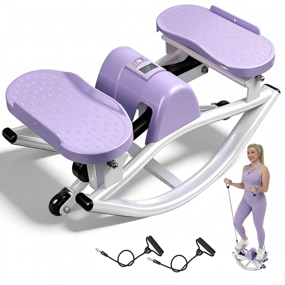 Umay Mini Stepper With Resistance Bands For Home Fitness