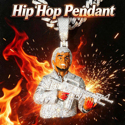 Lyee Cyee Man Gun Pendant 18K Gold Hip Hop Necklace