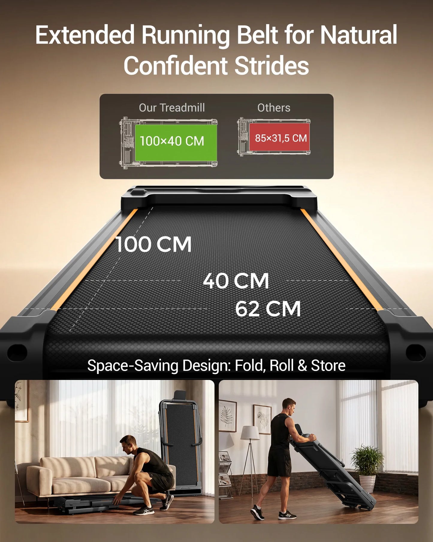 Umays Electric Treadmill With Led Display And Shock Absorption