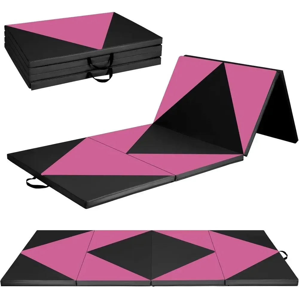 Folding Gymnastics Mat With Handles For Tumbling And Home Workouts