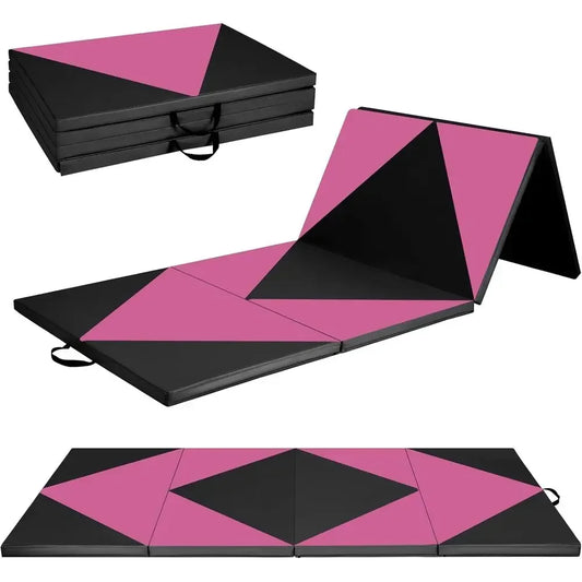 Folding Gymnastics Mat With Handles For Tumbling And Home Workouts