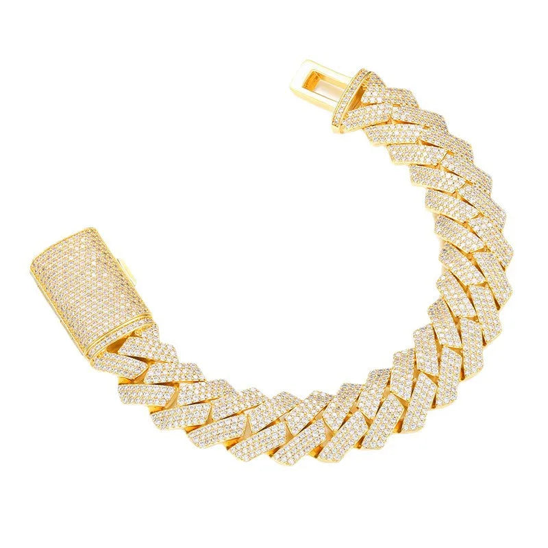 Lyee Cyee Cuban Link Chain Necklace With Diamond Zircon Stone