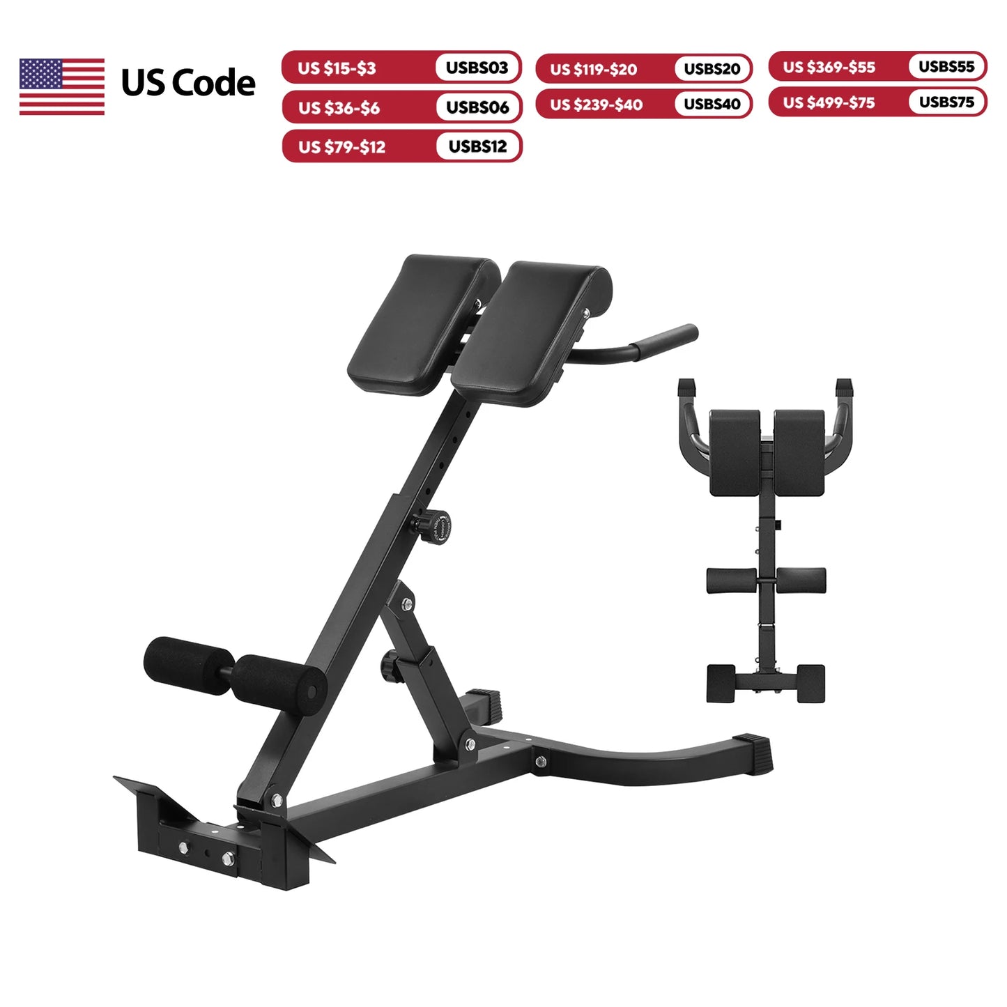 Adjustable Roman Chair Foldable Home Gym Hyperextension Bench