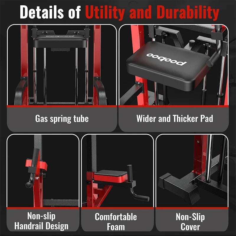Pooboo Power Tower Pull Up Bar Dip Station for Home Gym 450LBS Adjustable Strength Training Workout Station Push Up Fitness Equipment