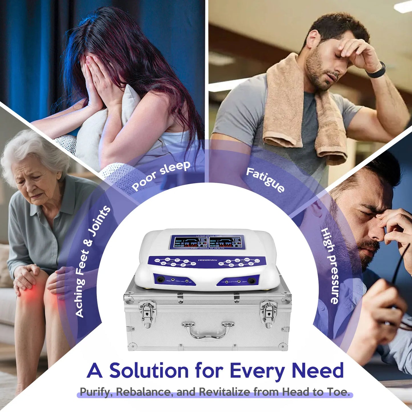 Dual Ionic Foot Bath Detox Machine With Pads And Belt