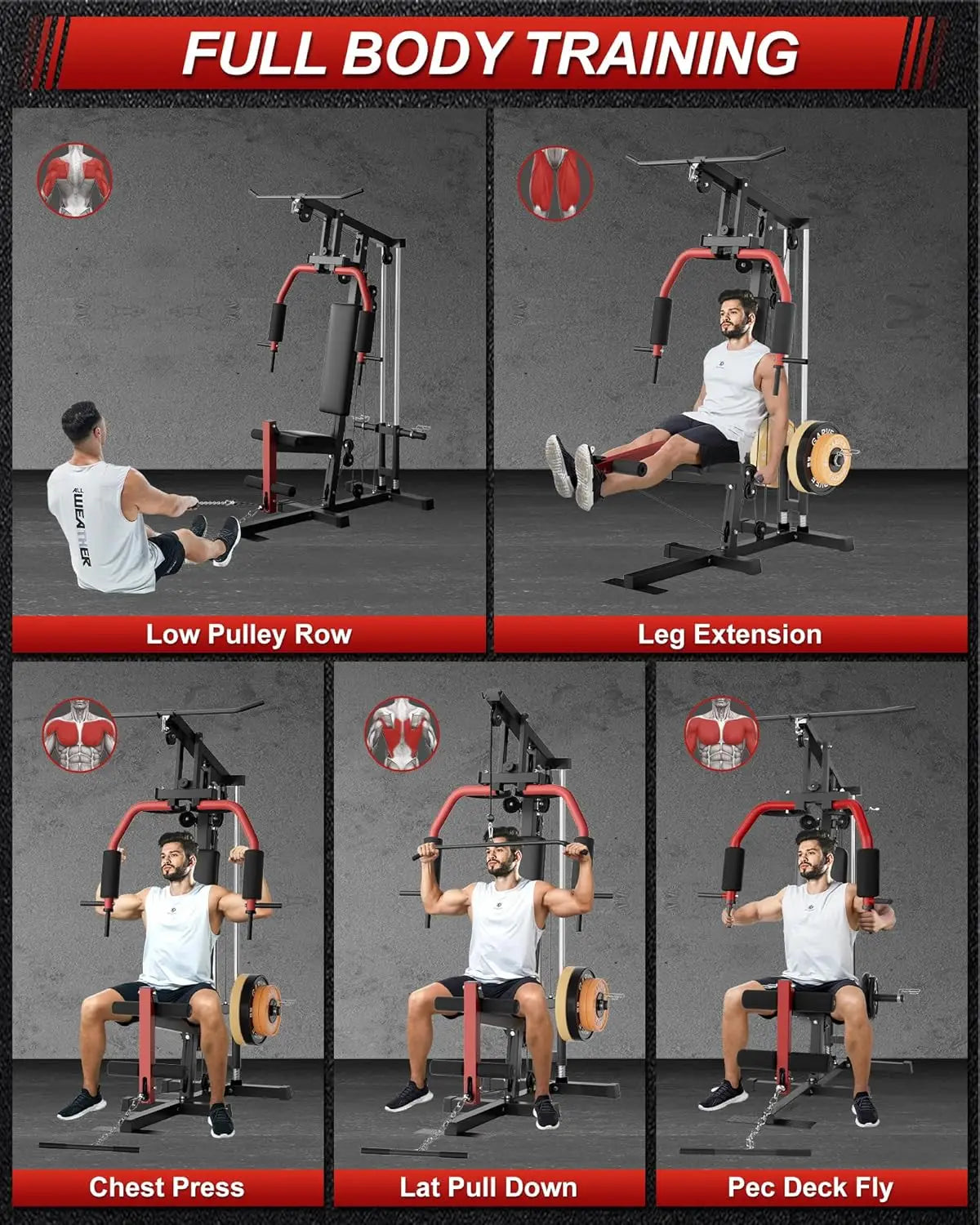 HiMISS Five In One Home Gym Full Body Workout Machine