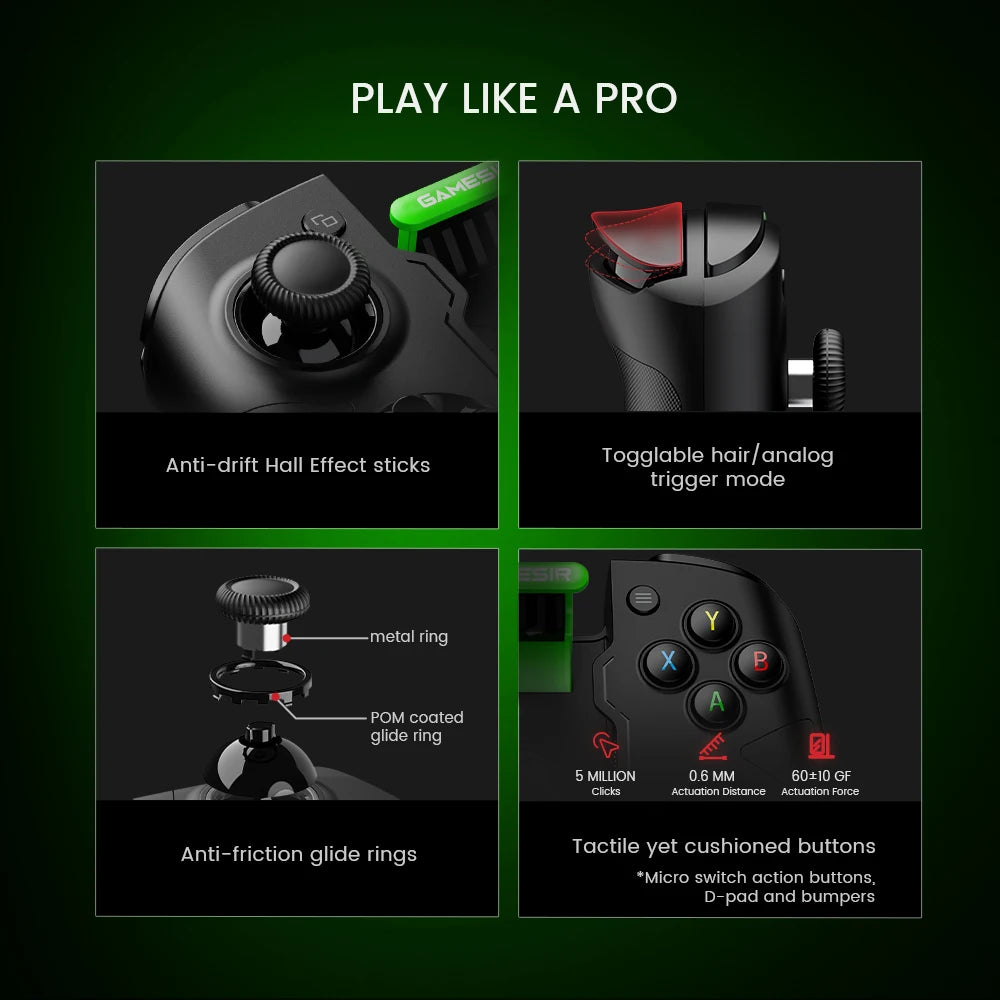 GameSir X4 Aileron Bluetooth Mobile Gamepad With Hall Effect Triggers