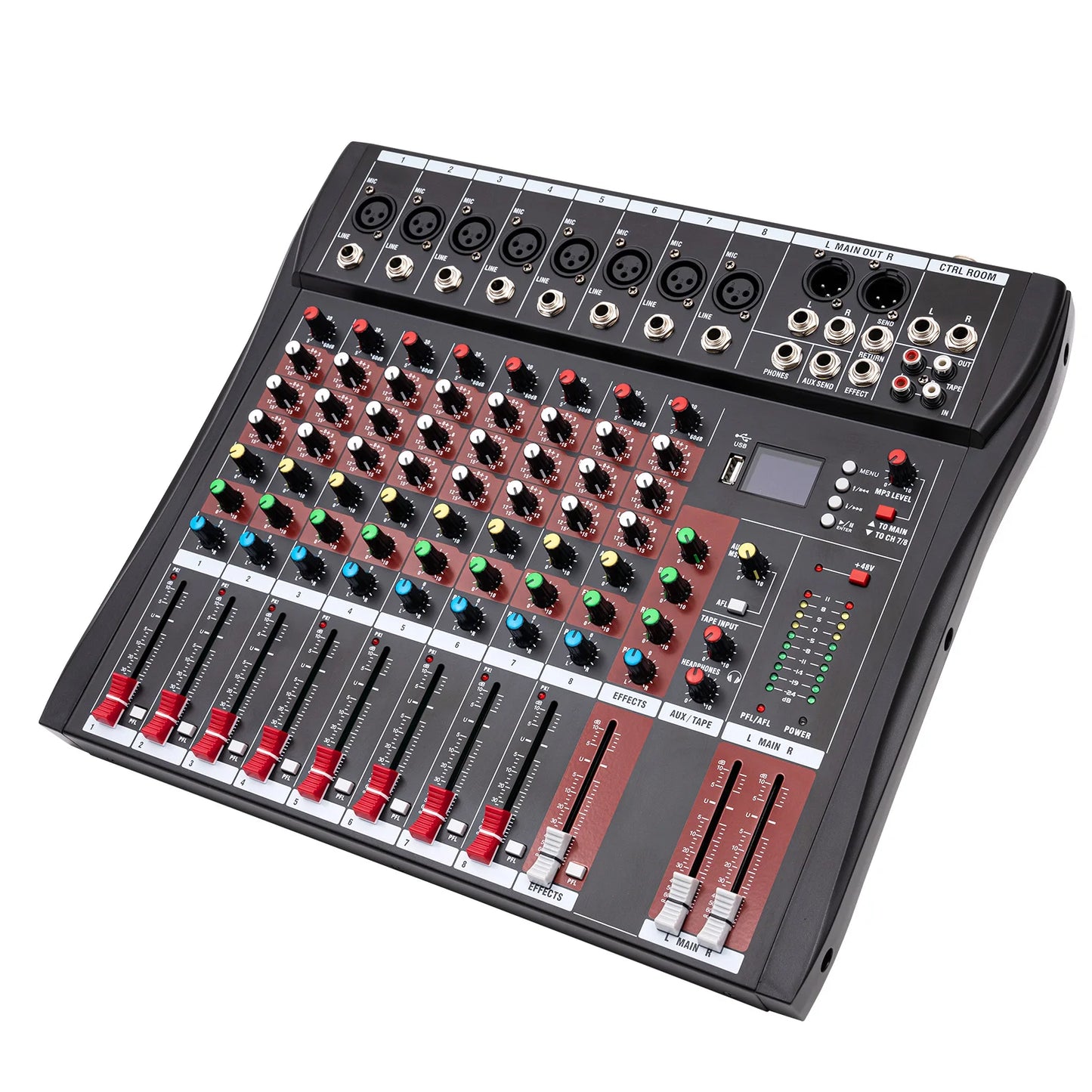 8 Channel DJ Audio Mixer With Bluetooth Controller And Equalizer