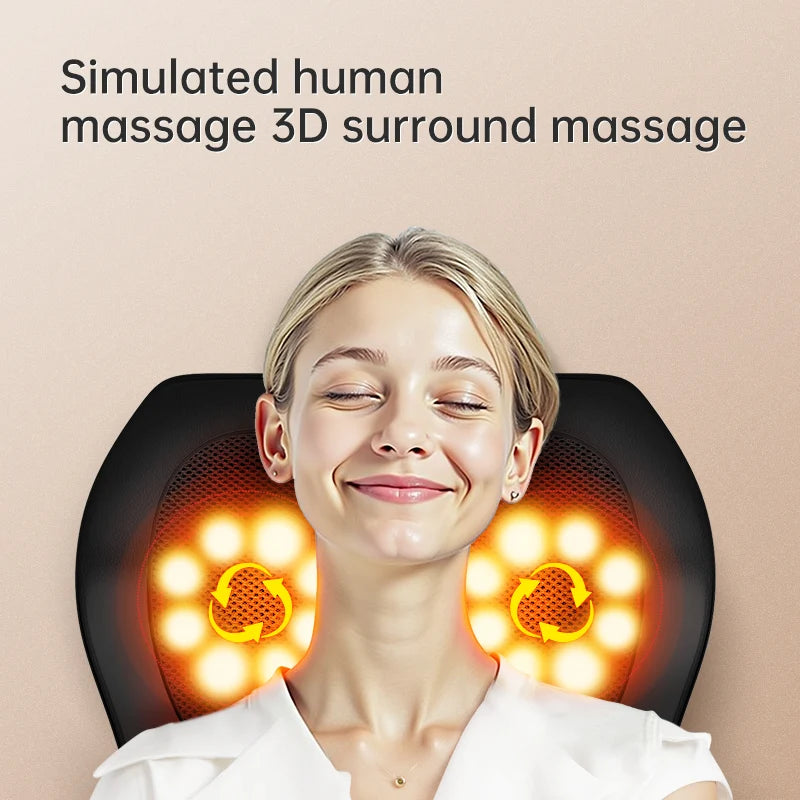 LEERCON Neck Massager With Heat And 3D Kneading Pillow