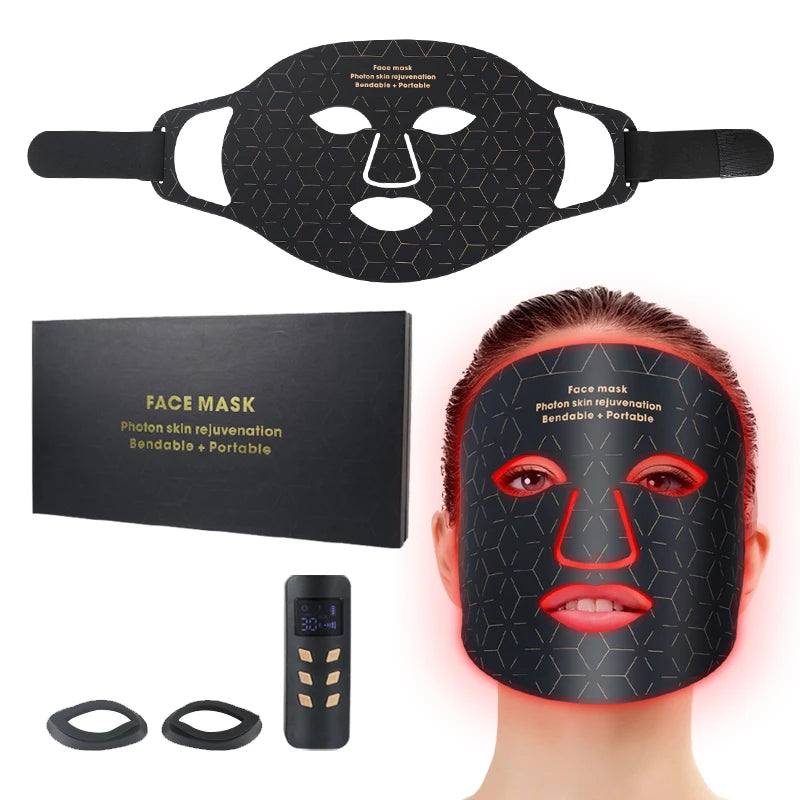 Silicone Wireless LED Face Mask Infrared Therapy Anti Aging Acne