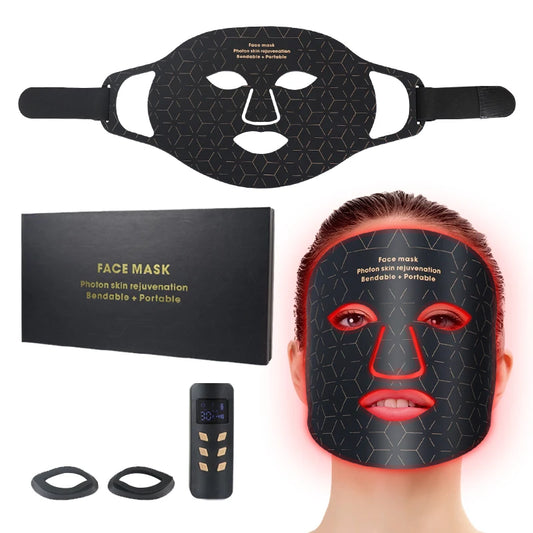 Silicone Wireless LED Face Mask Infrared Therapy Anti Aging Acne