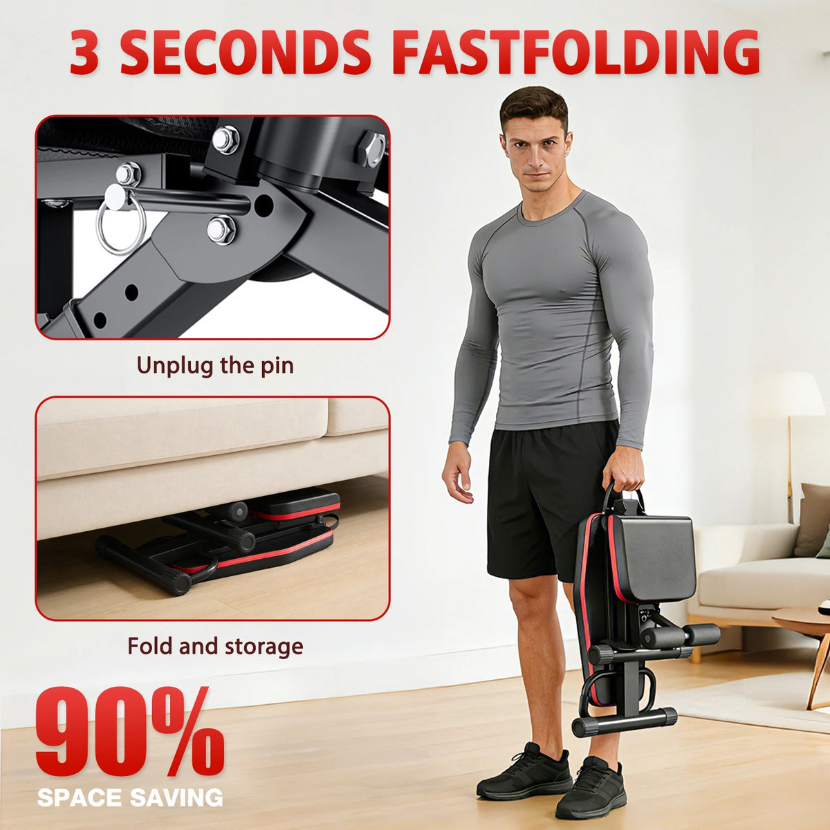 Foldable Adjustable Weight Bench for Full Body Strength Training