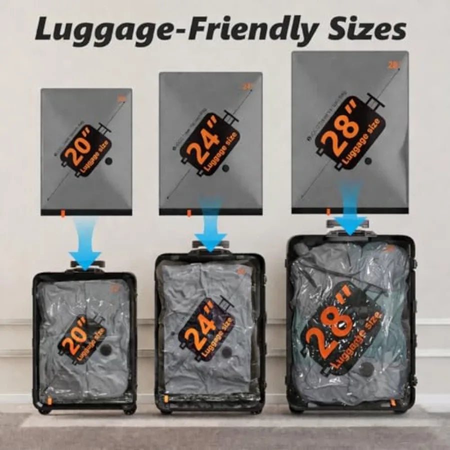 Travel Vacuum Bags With Cordless Electric Pump Compression Packing Cubes