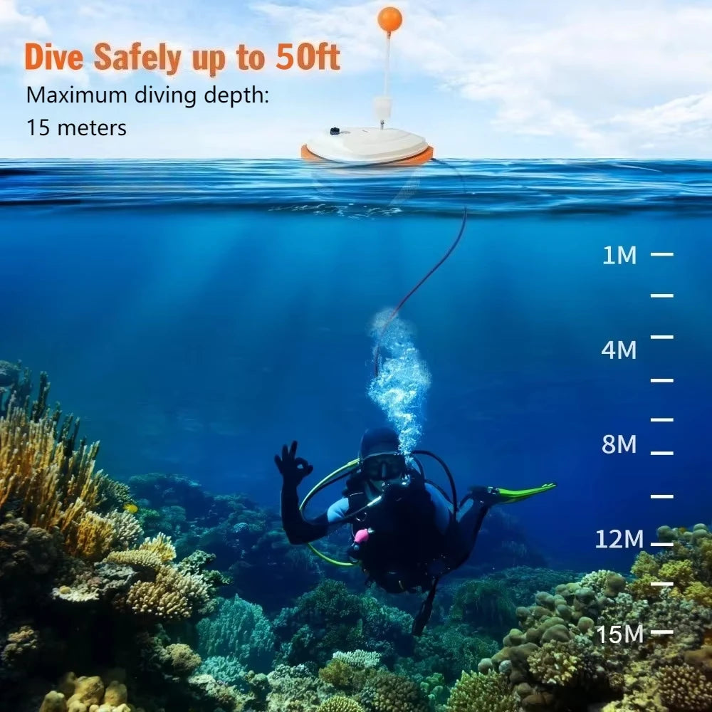 GOYOJO Scuba Diving Ventilator Dual User Portable Underwater Device For Divers Waterproof Rechargeable 7H Battery
