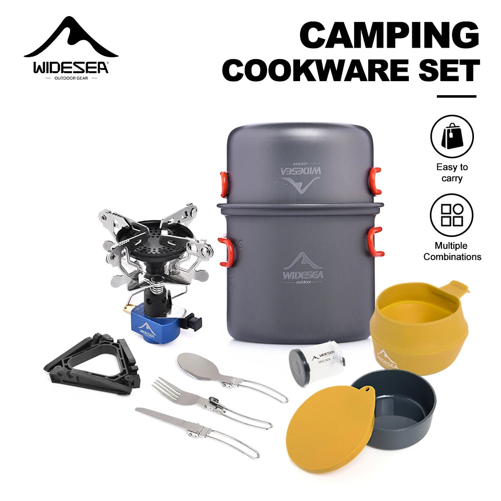 Widesea Camping Gas Stove Tableware Set Portable Outdoor Gear