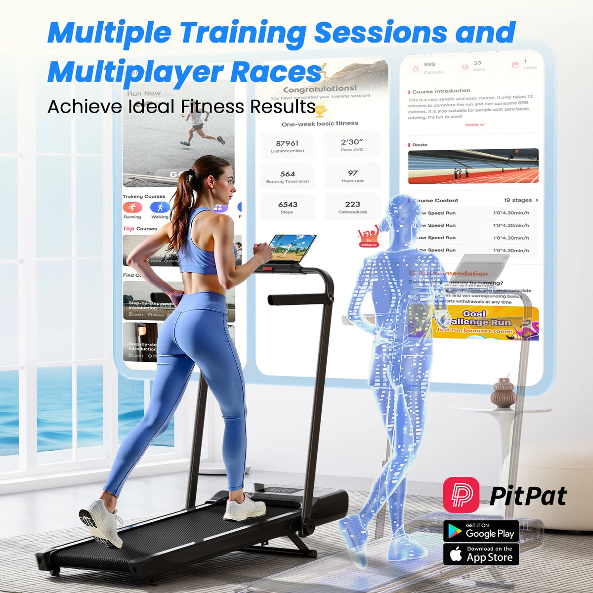 Superun 3.0HP Foldable Treadmill With Incline Handle And Remote Control