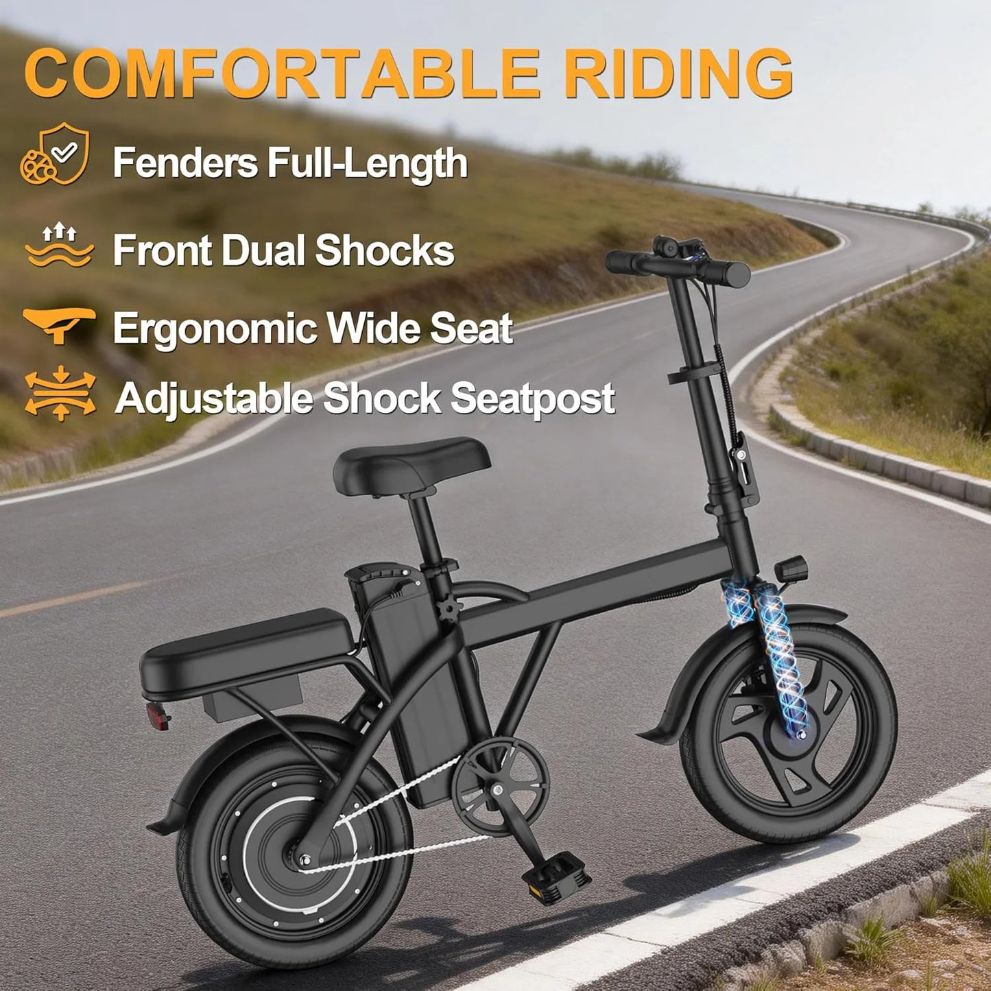 14 Inch Foldable 500W Electric Bike For City Commuting