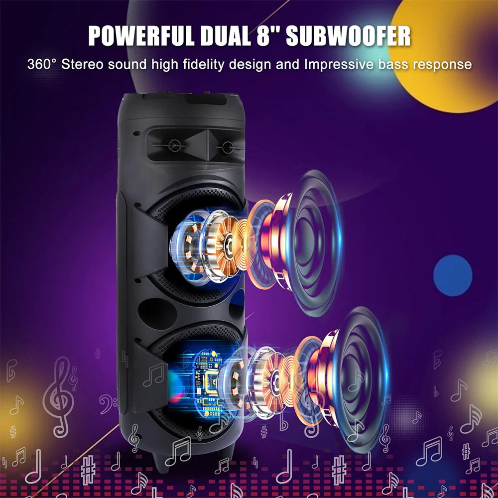 CURUK 5000W Bluetooth Speaker Subwoofer With Remote Microphone