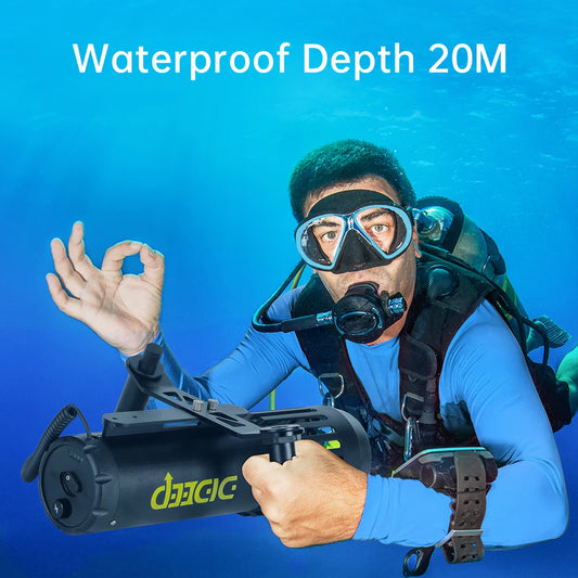 Dideep Underwater Scooter With Action Camera Mount, 2 Speed Modes, Rechargeable Sea Scooter For Divers