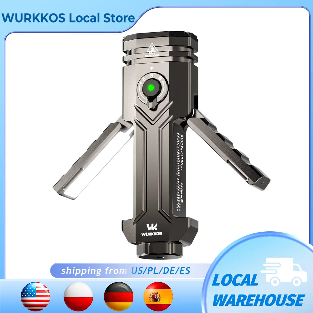 Wurkkos HD02 LED Flashlight Portable Outdoor Camping Hunting High Lumens