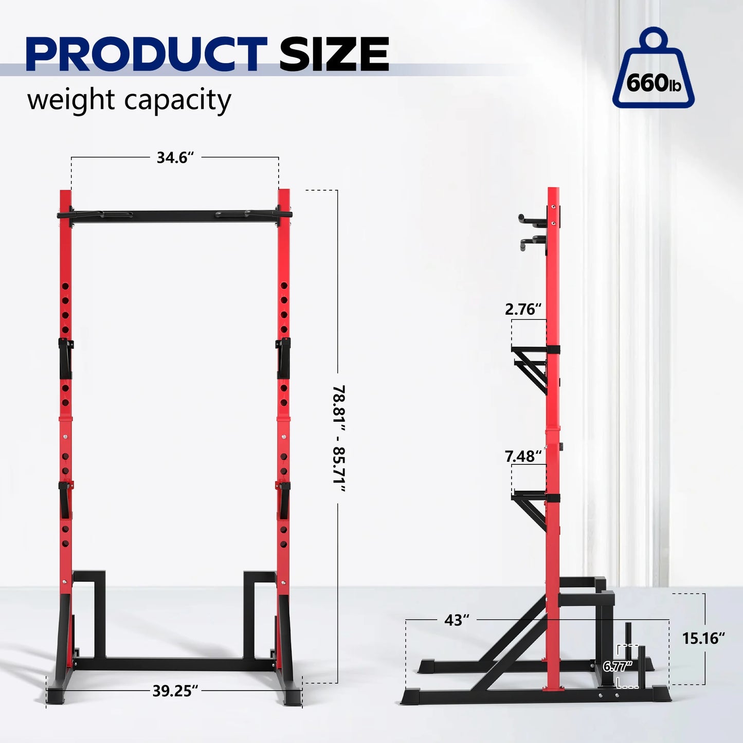 KERDOM Multifunction Power Rack With Pull Up And Dip Station