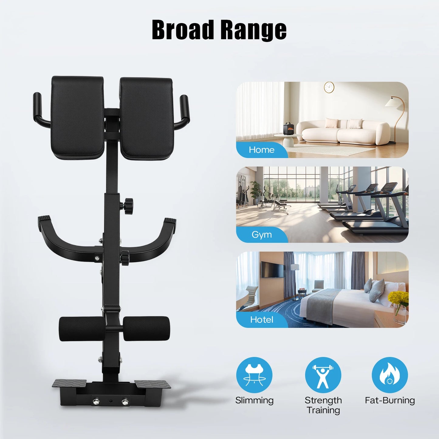 Foldable Roman Chair Adjustable Ab Bench For Home Gym