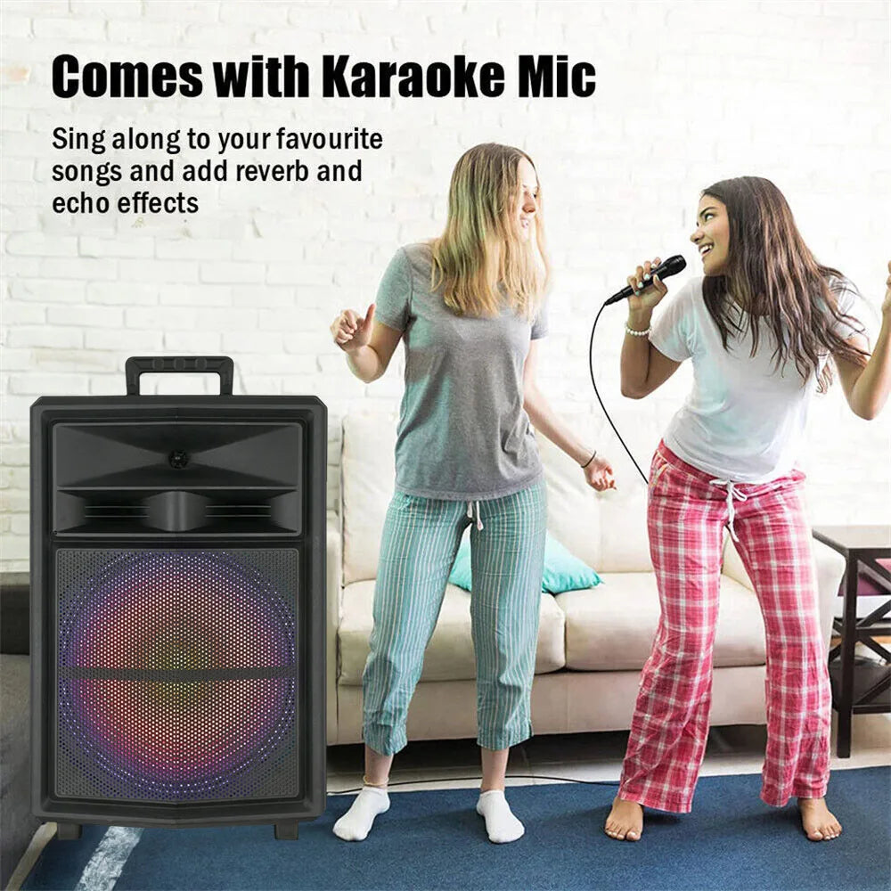 CURUK Portable Bluetooth Party Speaker RGB Lights Outdoor Subwoofer