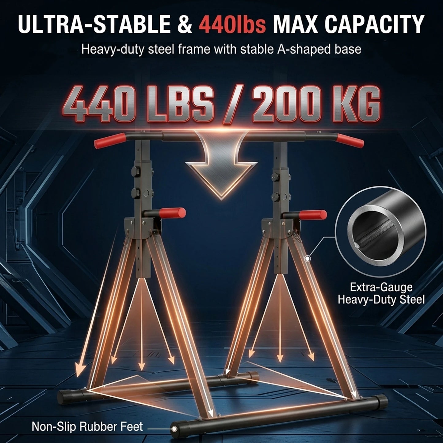 Foldable Power Tower Pull Up Bar For Home Strength Training