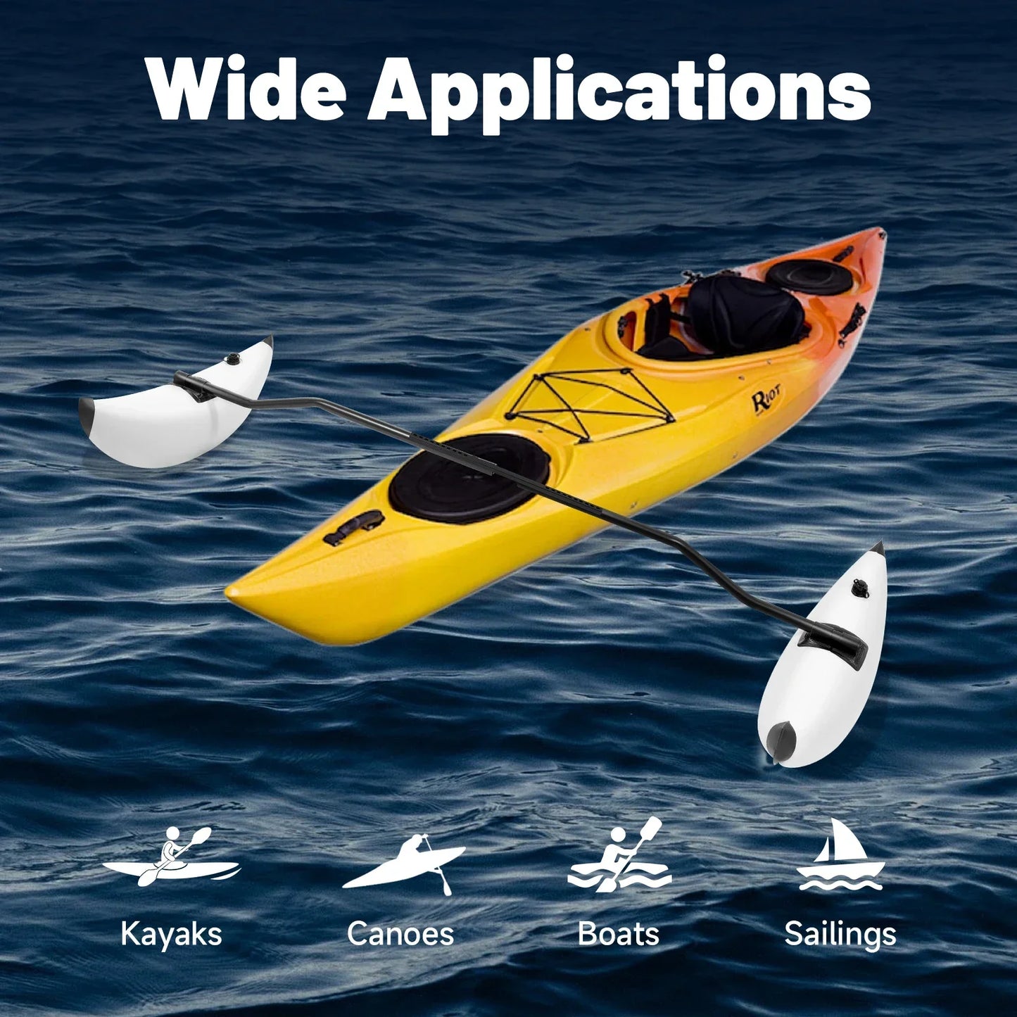 Kayak Outrigger Stabilizer Kit Anglers Seeking Stability