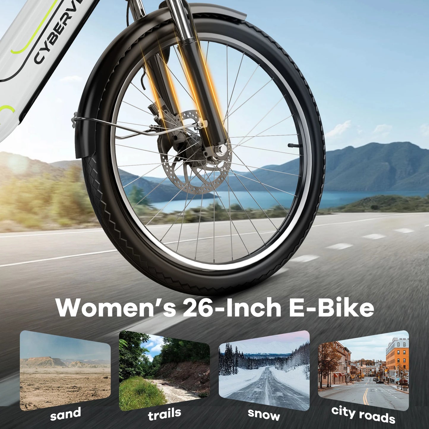 Cybervelo EK7 1000W 48V 25Ah Long Range Electric Bike