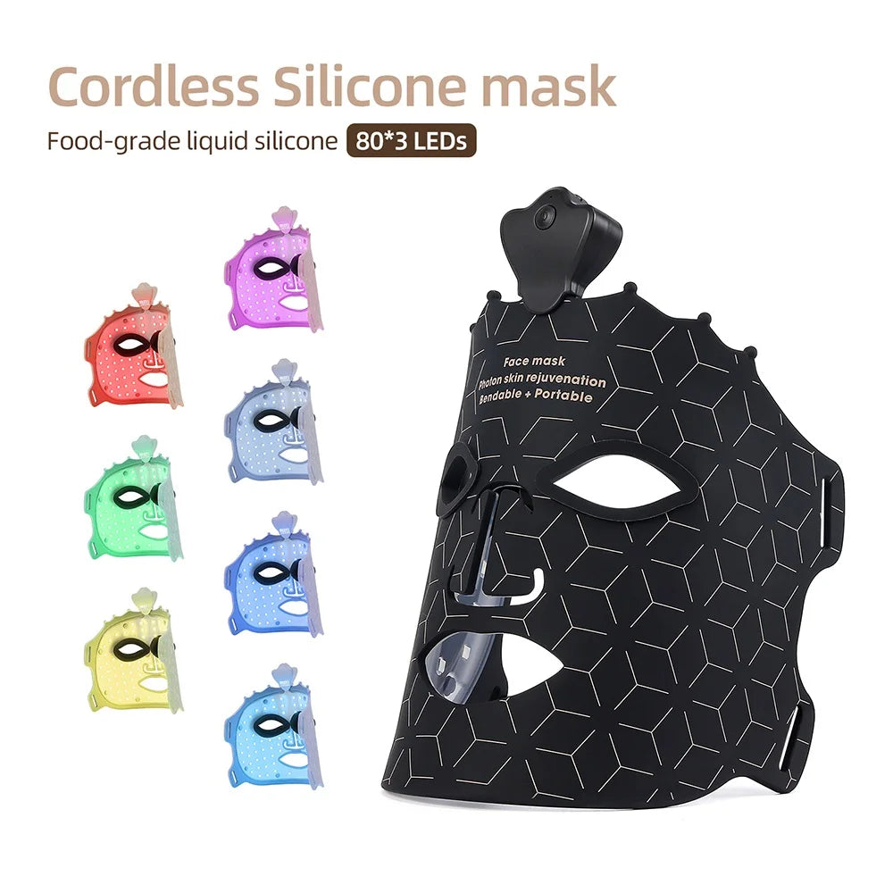 Iebilif Wireless 3D Silicone LED Face Mask With Eye Protection