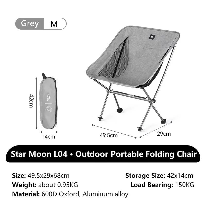 Naturehike Ultralight Folding Chair L04 Moon Chair 150kg Load Capacity