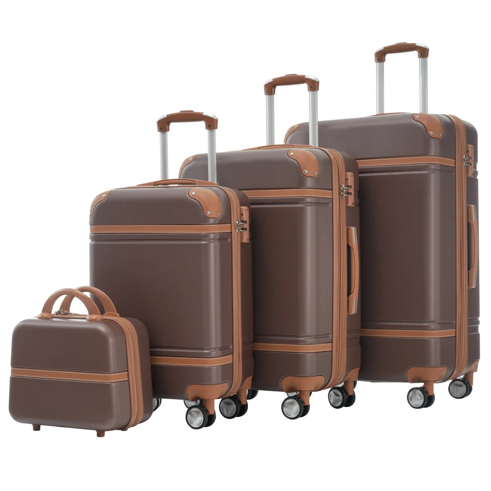 4 Piece Hardside Spinner Luggage Set With TSA Lock