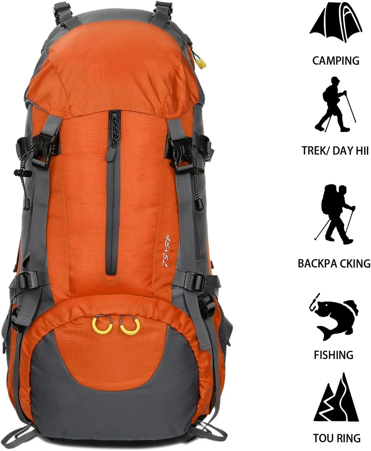 Lightweight Expandable Hiking Backpack With Detachable Rain Cover