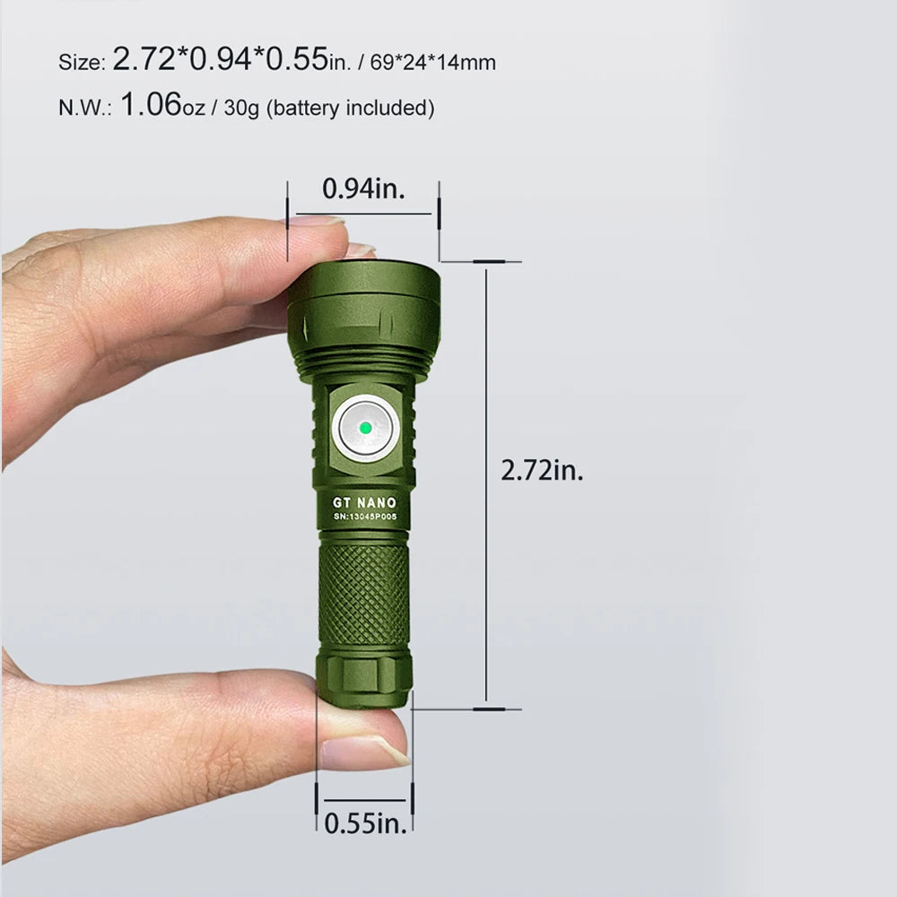 Lumintop GT Nano USB C Rechargeable Flashlight 700 Lumens
