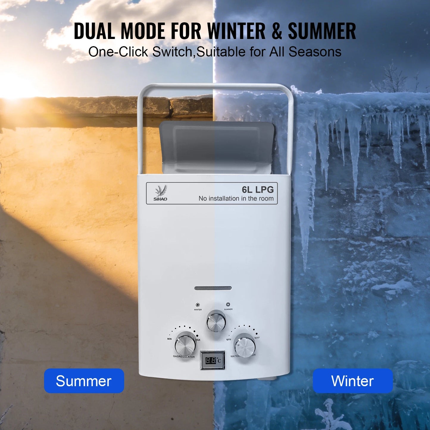 LPG Gas Water Heater Portable Tankless Boiler For Camping