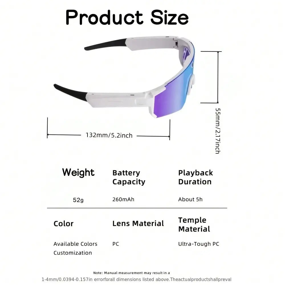 Hivisuals AI Camera Sports Sunglasses Bluetooth Audio And UV Protection