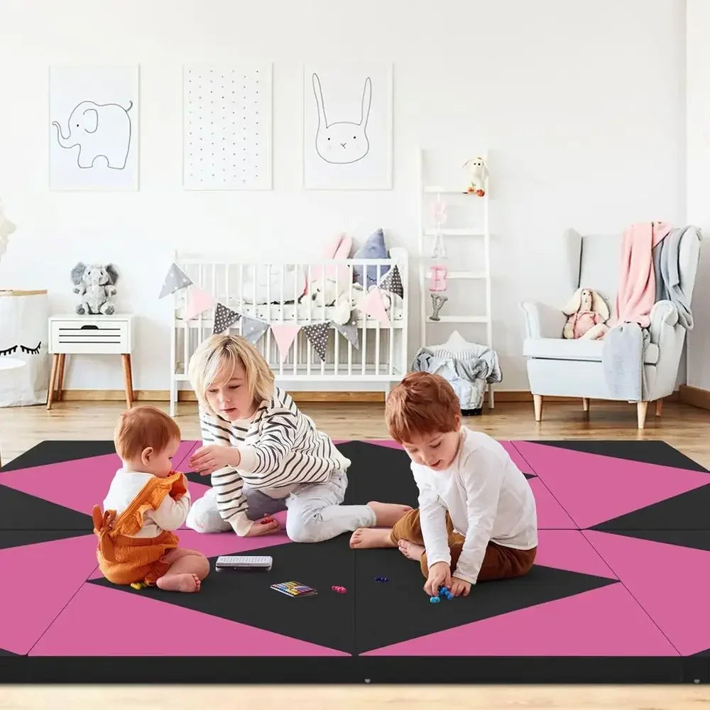 Folding Gymnastics Mat With Handles For Tumbling And Home Workouts