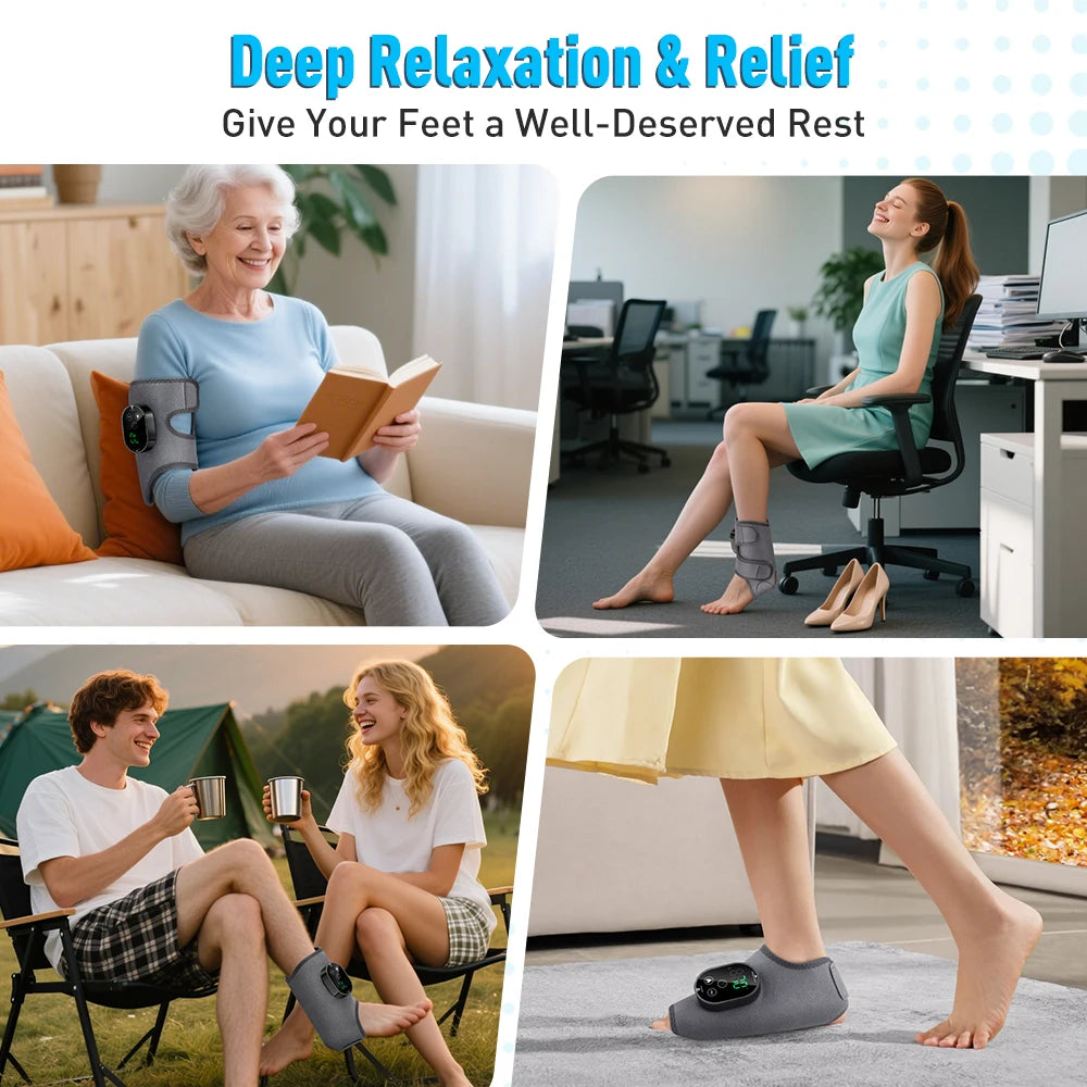 Moajaza 3 In 1 Cordless Heated Ankle Massager For Foot