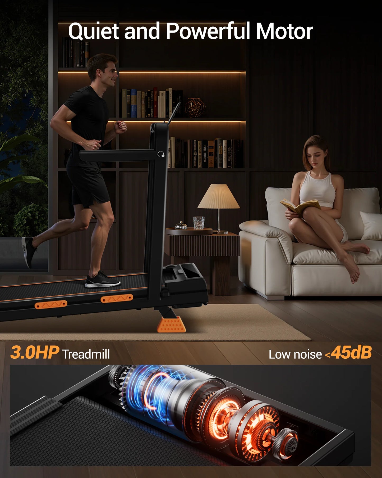 Umay Foldable Walking And Running Treadmill With Adjustable Incline
