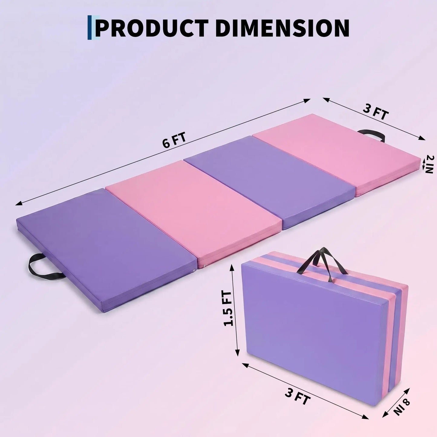 HiMiss Folding Gymnastics Exercise Mat For Home Workout Training