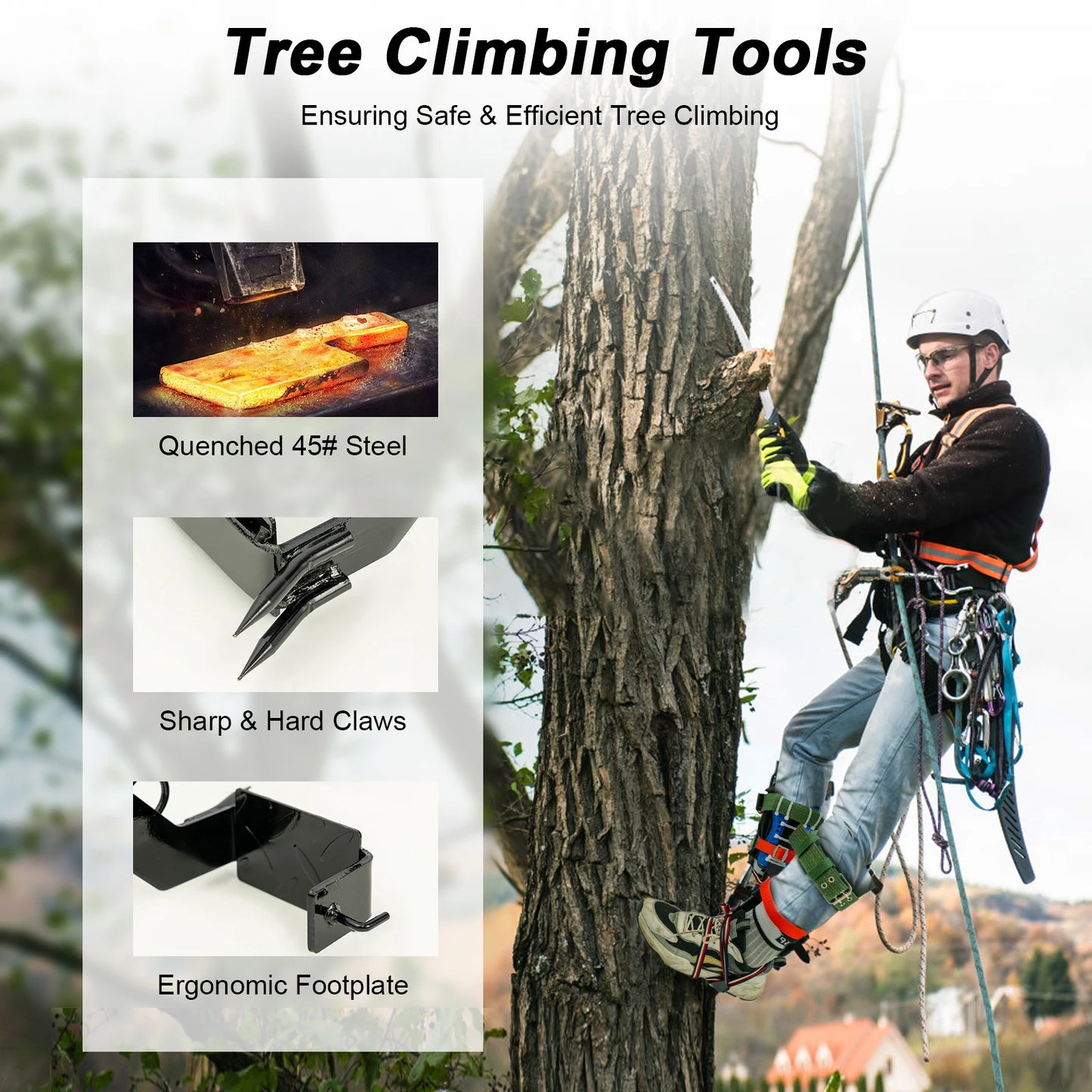 Professional Tree Climbing Spikes Kit with Safety Belt Harness