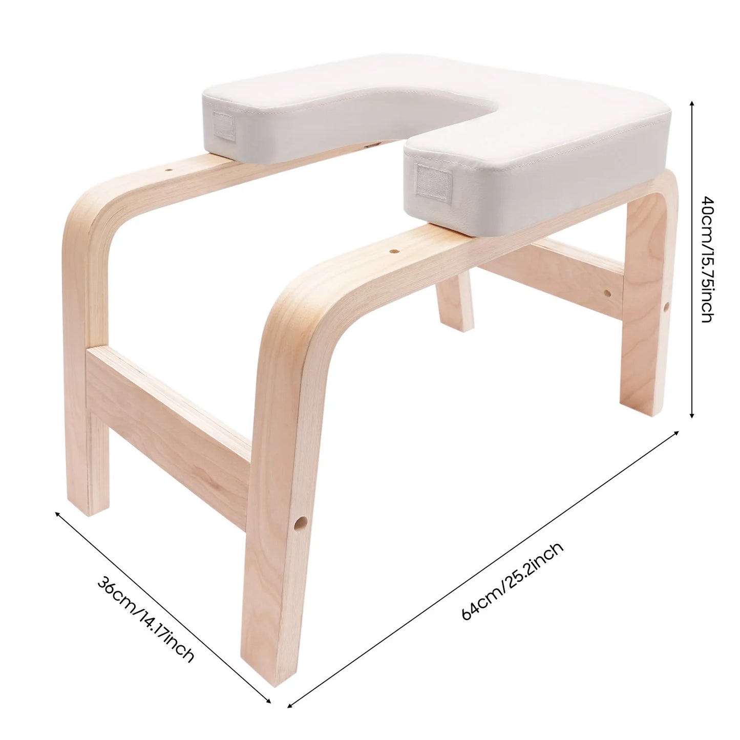 Wooden Yoga Inversion Bench With Padded Cushion And Stable Frame