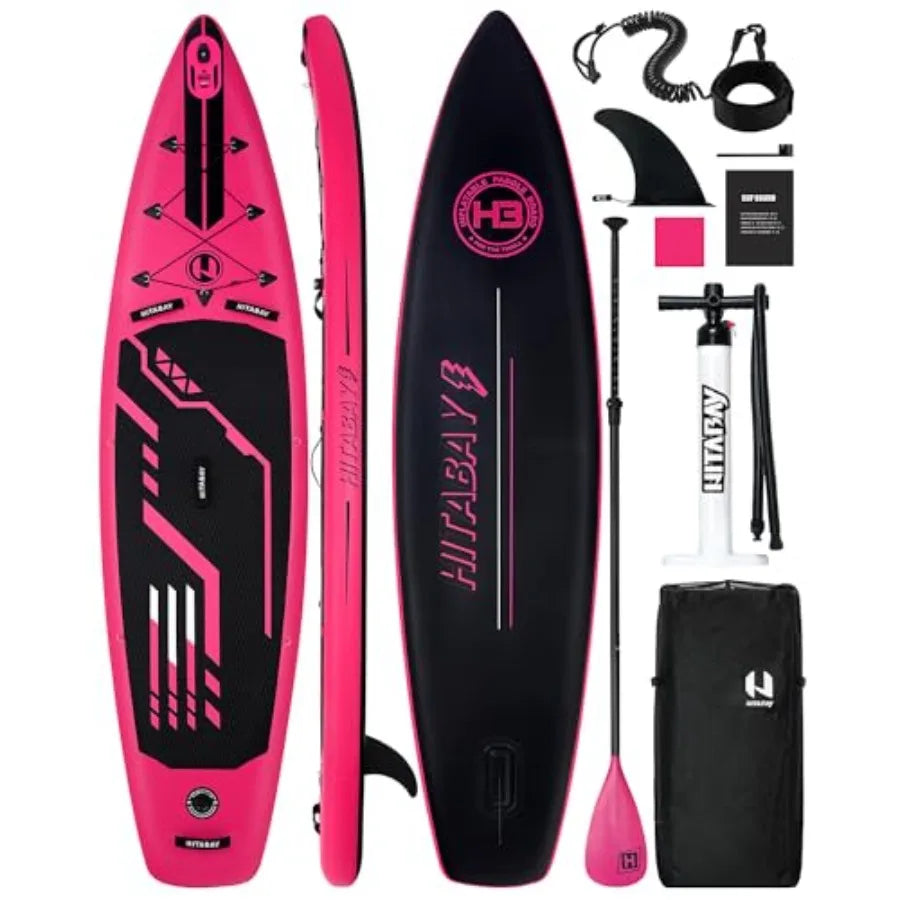 Inflatable Stand Up Paddle Board For Outdoor Water Sports Drop Stitch PVC Ultra Lightweight 17.3 Lb Blue Gray