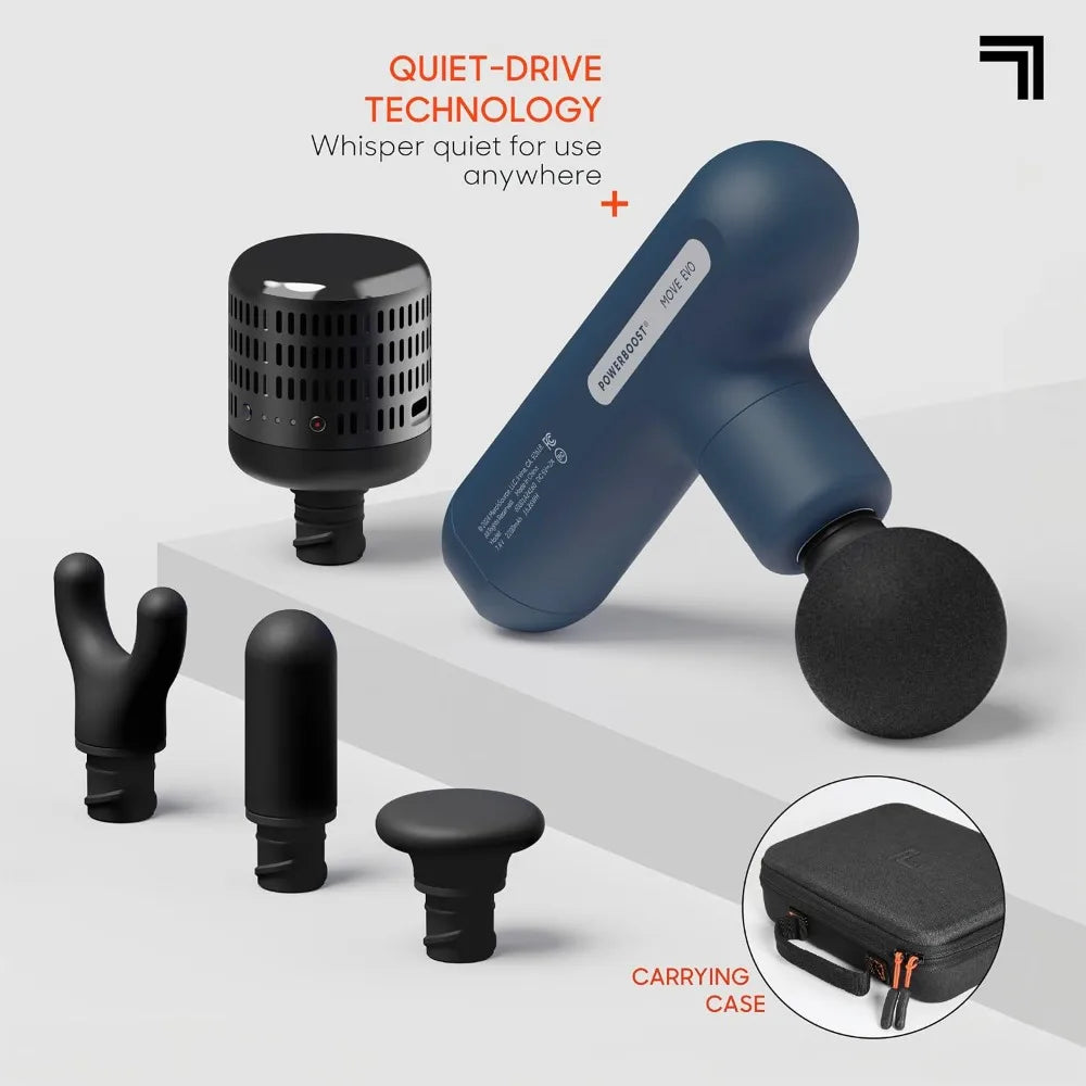 Deep Tissue Percussion Massage Gun With Hot Cold Therapy 4 Speeds 5 Heads Portable Recovery For Athletes