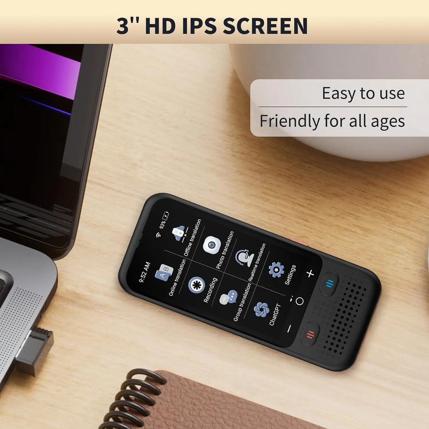 AI Language Translator Device 150 Languages No WiFi Needed Translation