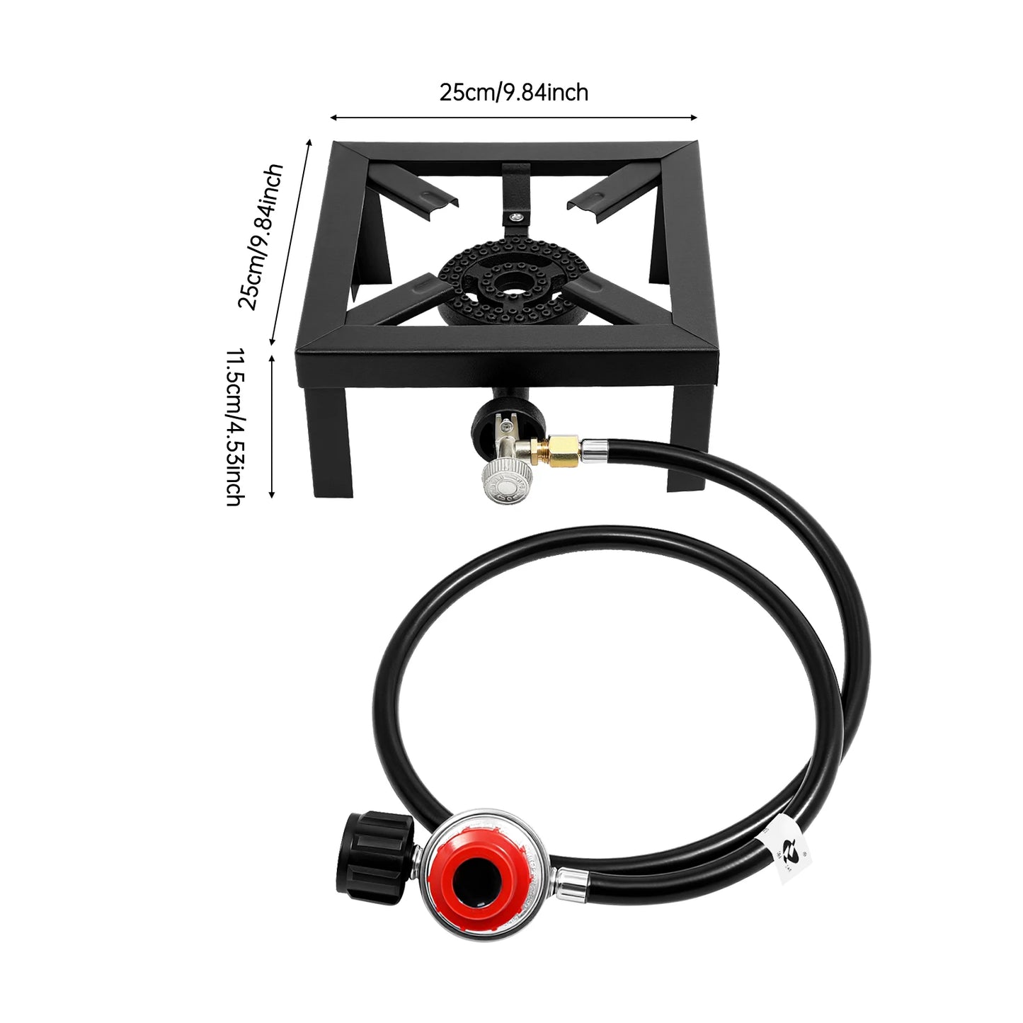 Portable Gas Stove Double Burner With Regulator Hose 0-10 PSI