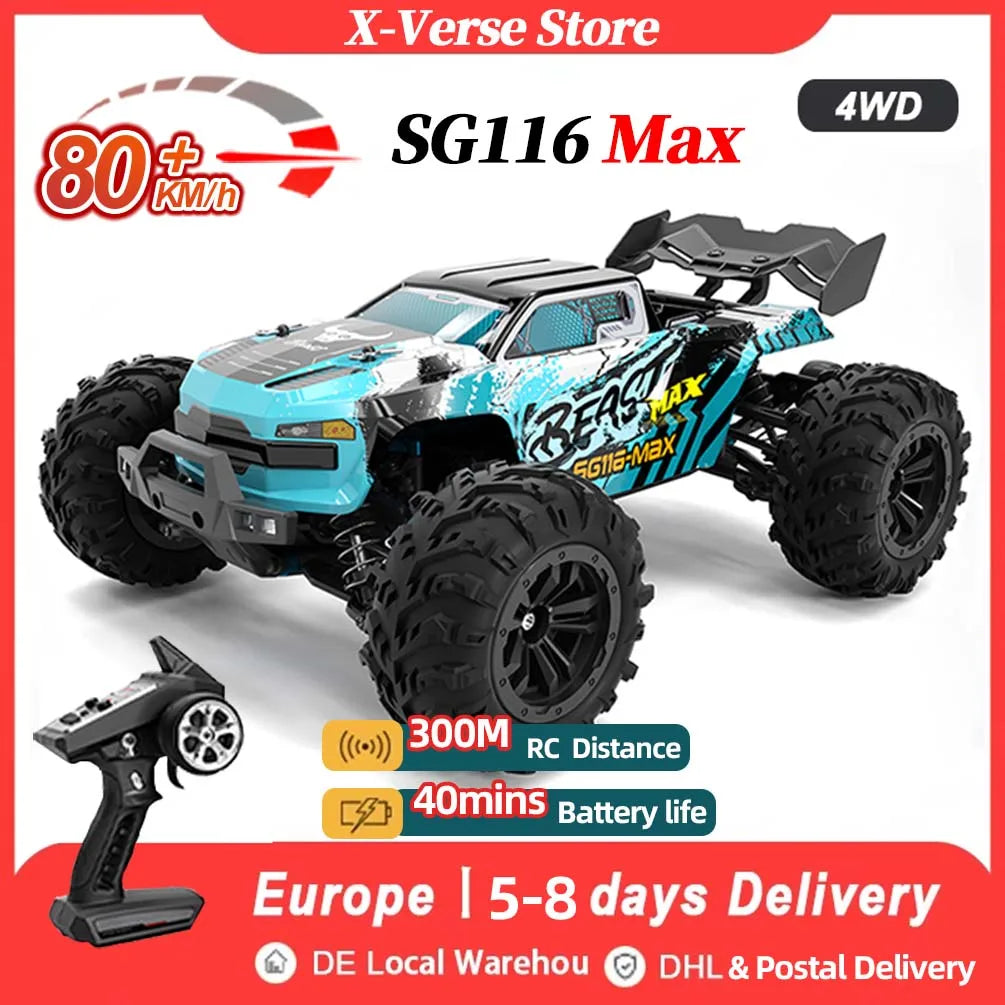 X-Verse SG116 Max High Speed RC Drift Car 1/16 4WD Brushless Off-Road RC Toy For Kids